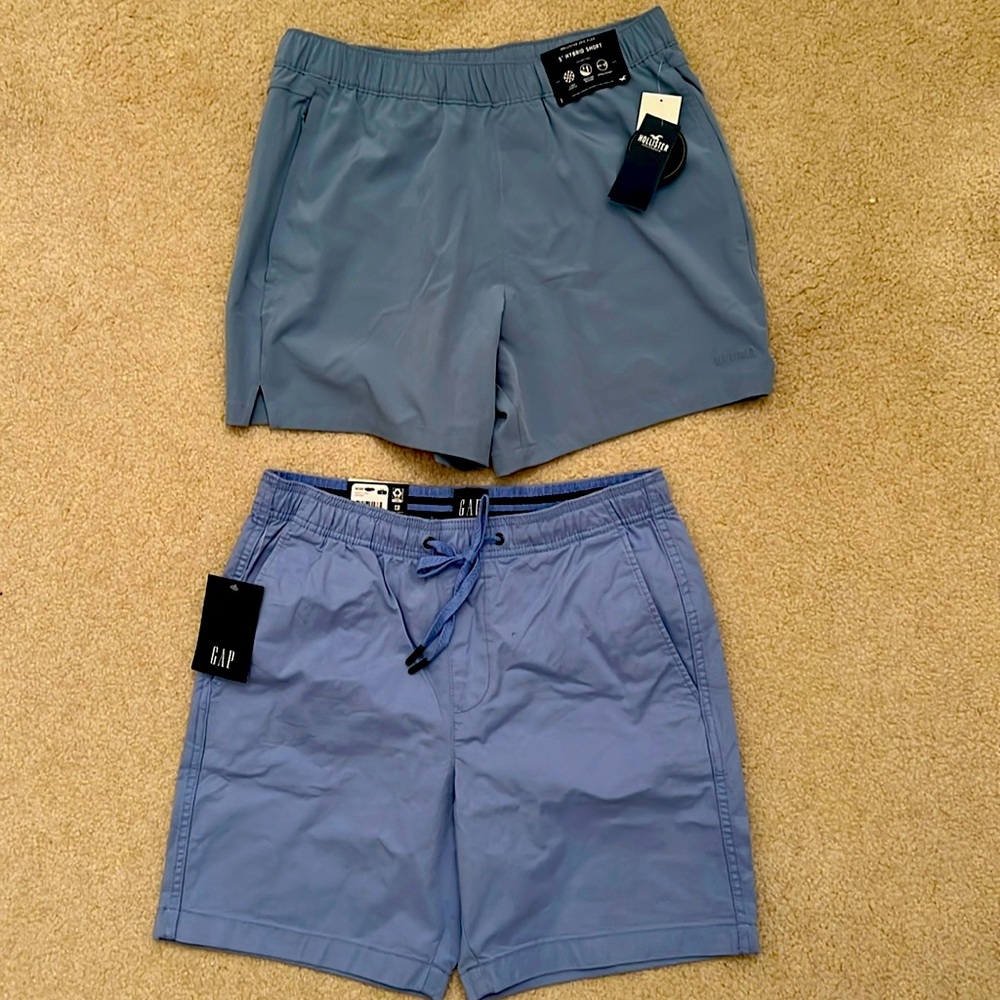 Men’s. NWT. 2 pair bundle ! GAP & Hollister  Men's Blue Shorts Set